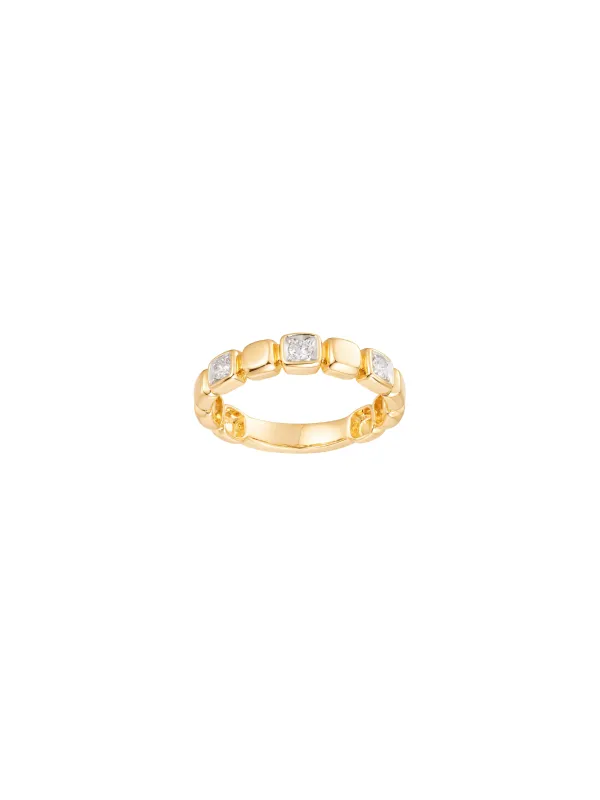 0.22ct Diamond 14K Gold Dainty Bubble Ring made by Wish Fine Jewelry
