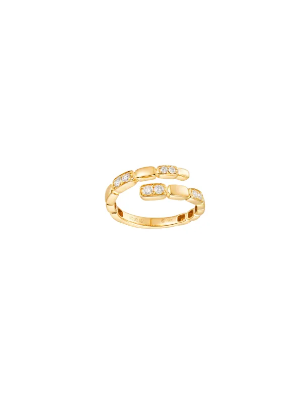 0.27ct Diamond 14K Gold Bypass Ring made by Wish Fine Jewelry