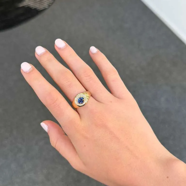 1.03ct Diamond Sapphire 14K Gold Cocktail Ring sold by Wish Fine Jewelry product image thumbnail 2