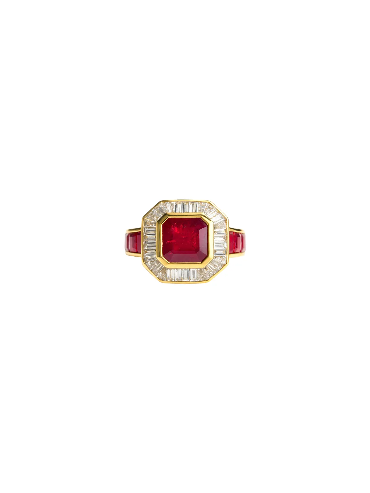 6.66ct Diamond Ruby 14K Gold Bezel Ring sold by Wish Fine Jewelry