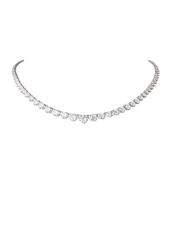 12.00ct Diamond 18K Gold Graduated Tennis Necklace made by Wish Fine Jewelry