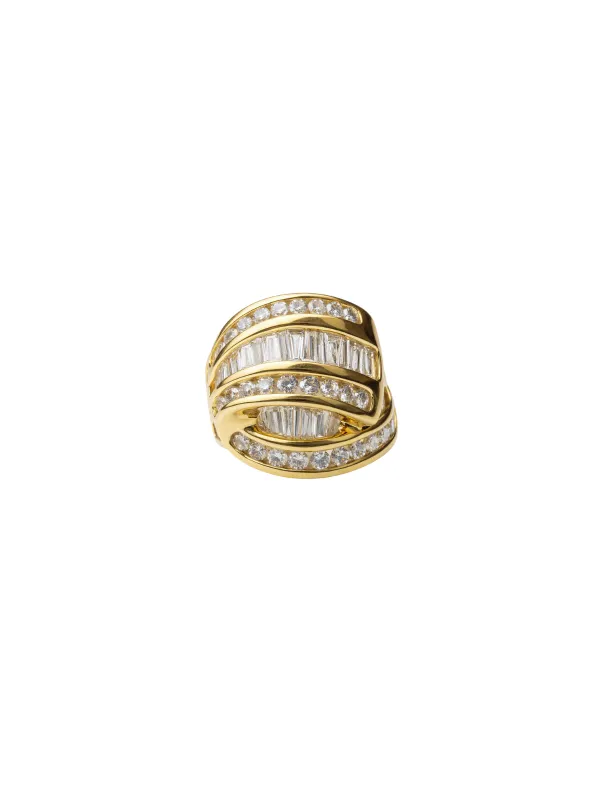2.00ct Diamond 18K Gold Crossover Ring made by Wish Fine Jewelry