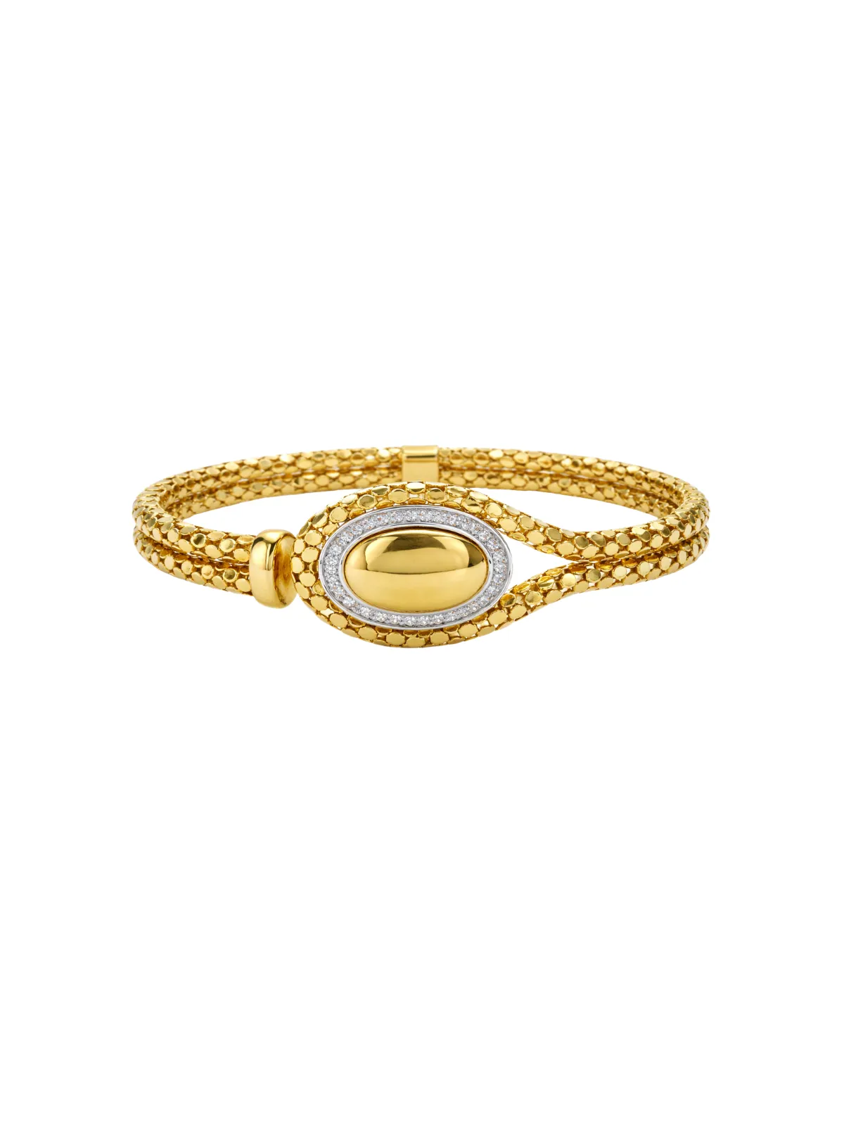 0.35ct Diamond 14K Italian Gold Cuff Bracelet sold by Wish Fine Jewelry