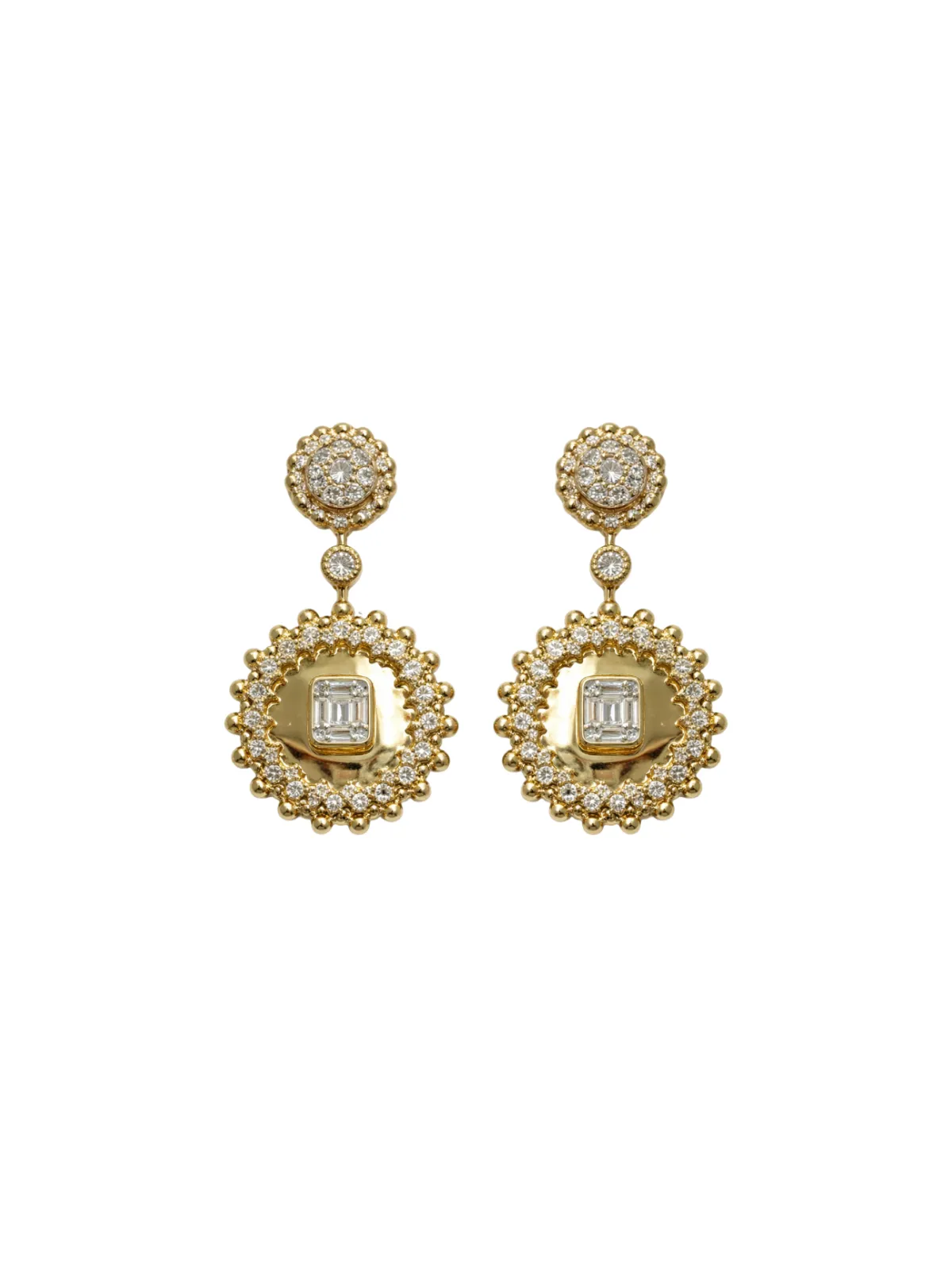 1.49ct Diamond 14K Gold Dangle Earrings sold by Wish Fine Jewelry