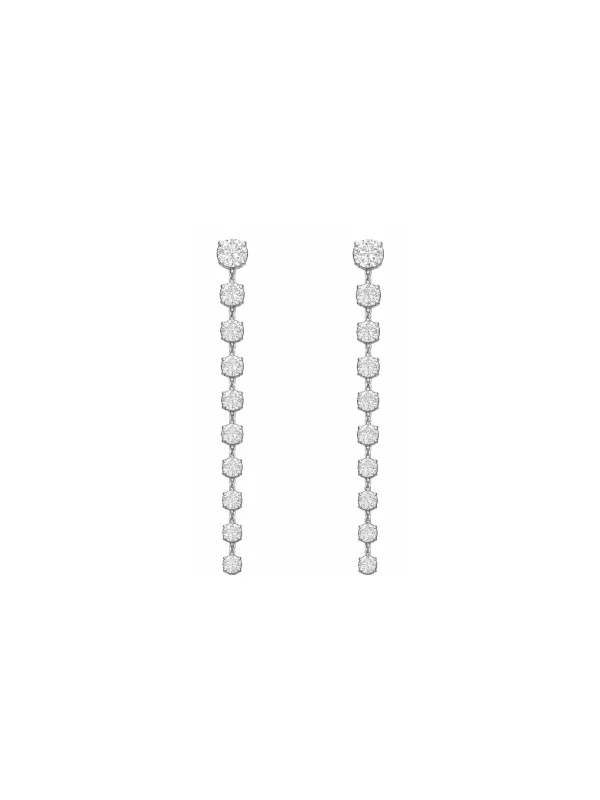 3.05ct Diamond 14K Gold Linear Drop Earrings made by Wish Fine Jewelry