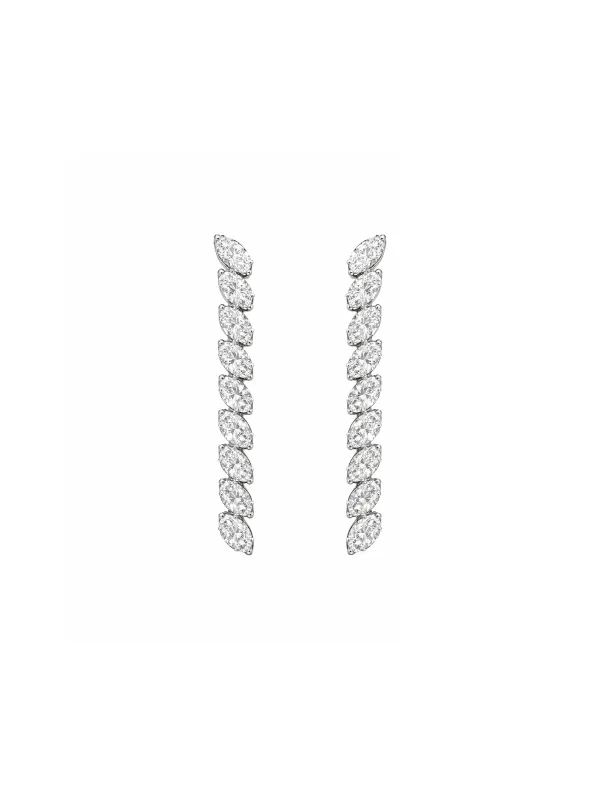 4.00ct Diamond 18K Gold Linear Earrings made by Wish Fine Jewelry