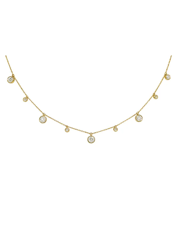 1.65ct Diamond 14K Gold Station Necklace made by Wish Fine Jewelry