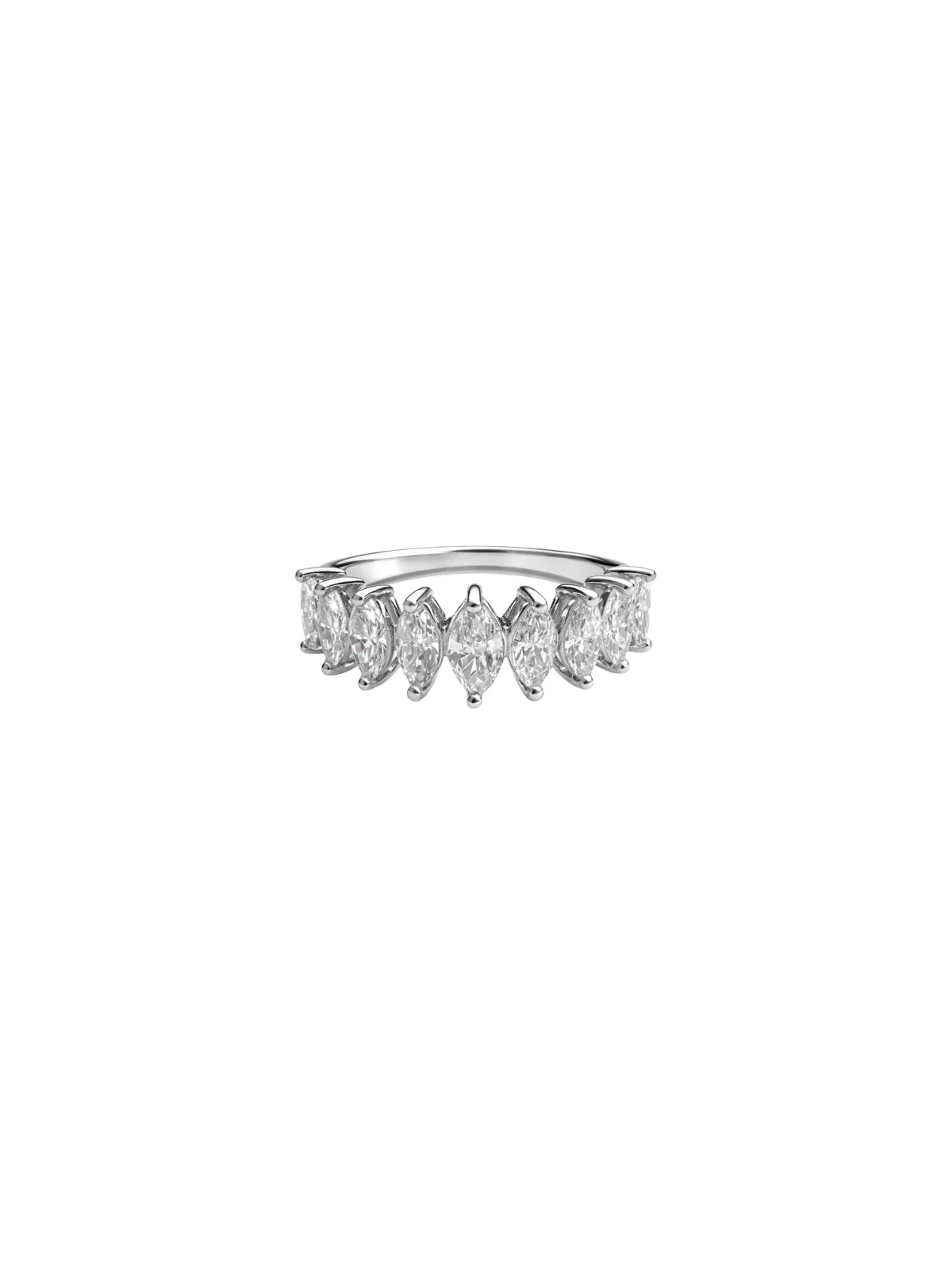 1.56ct Diamond 18K Gold Graduated Marquise Eternity Band Ring sold by Wish Fine Jewelry