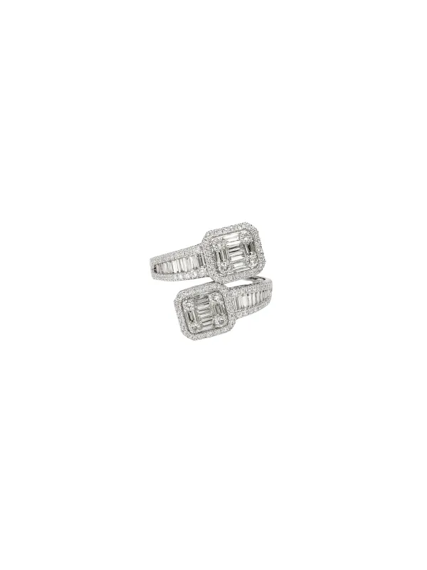 1.62ct Diamond 18K Gold Bypass Ring made by Wish Fine Jewelry