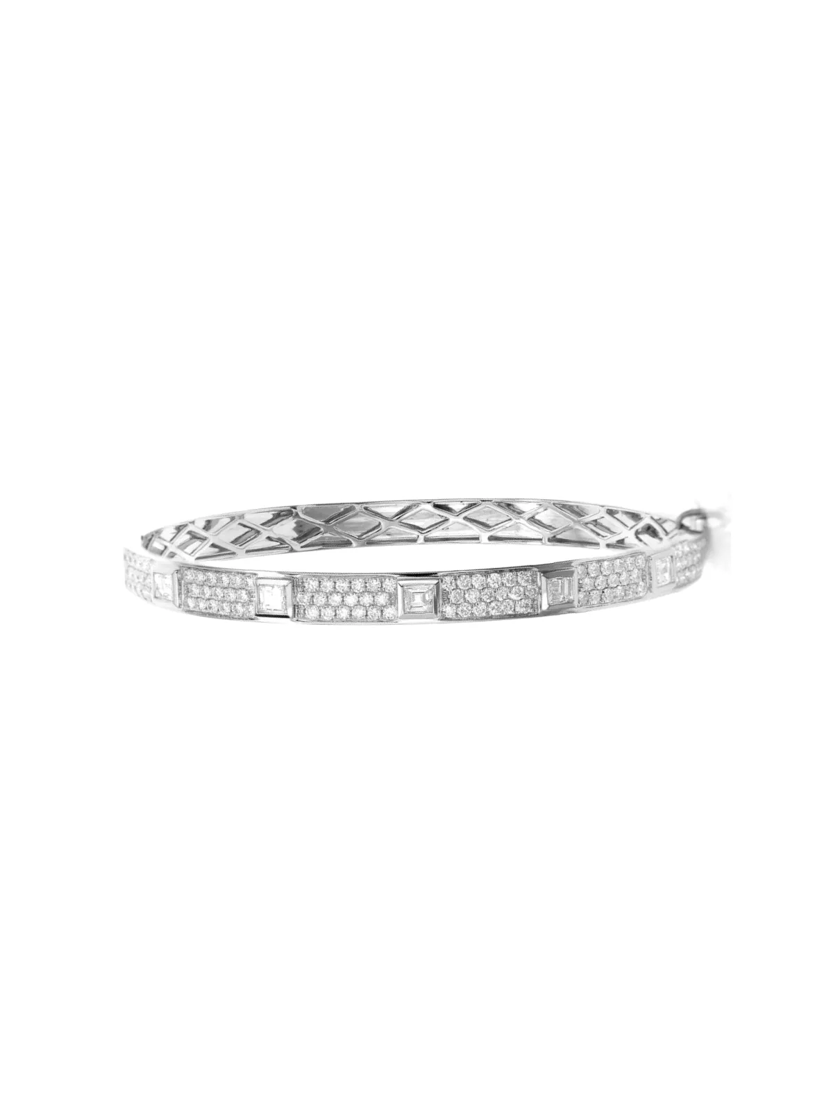 2.50ct Diamond 18K Gold Stationed Bangle Bracelet sold by Wish Fine Jewelry