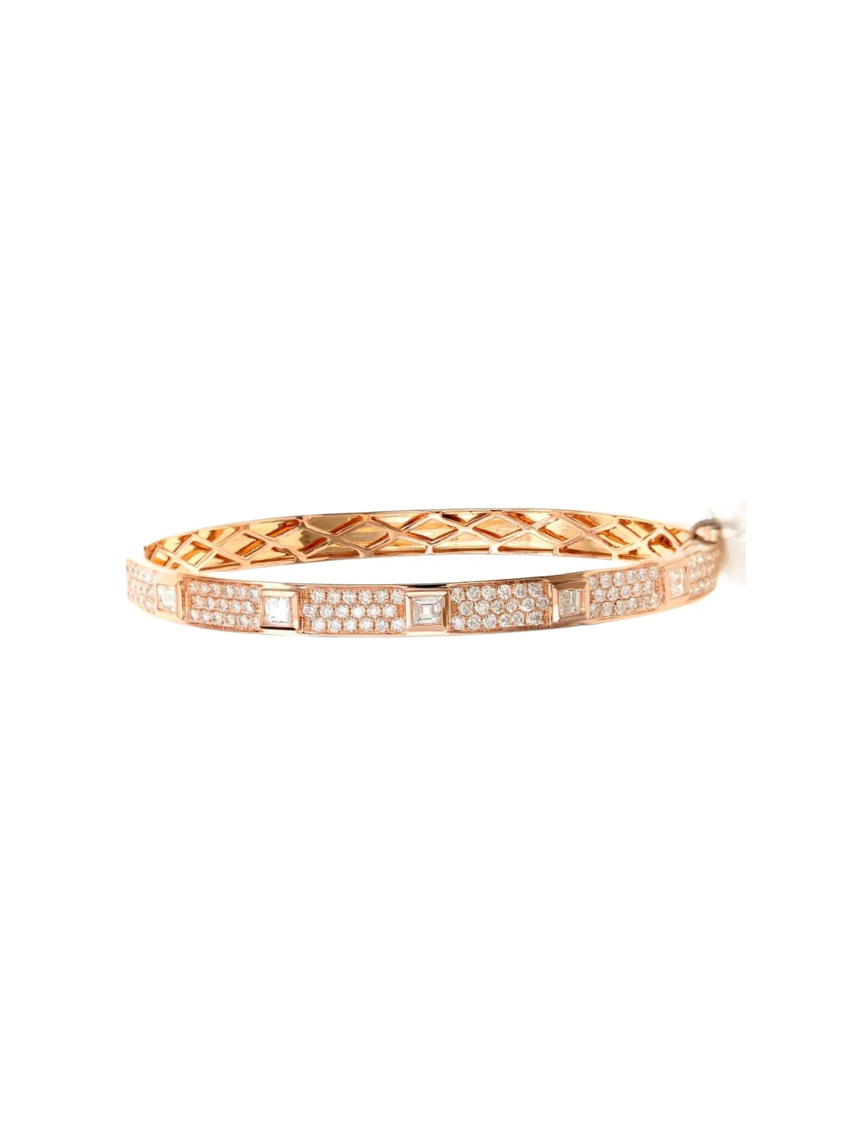 2.50ct Diamond 18K Gold Stationed Bangle Bracelet sold by Wish Fine Jewelry product image thumbnail 2