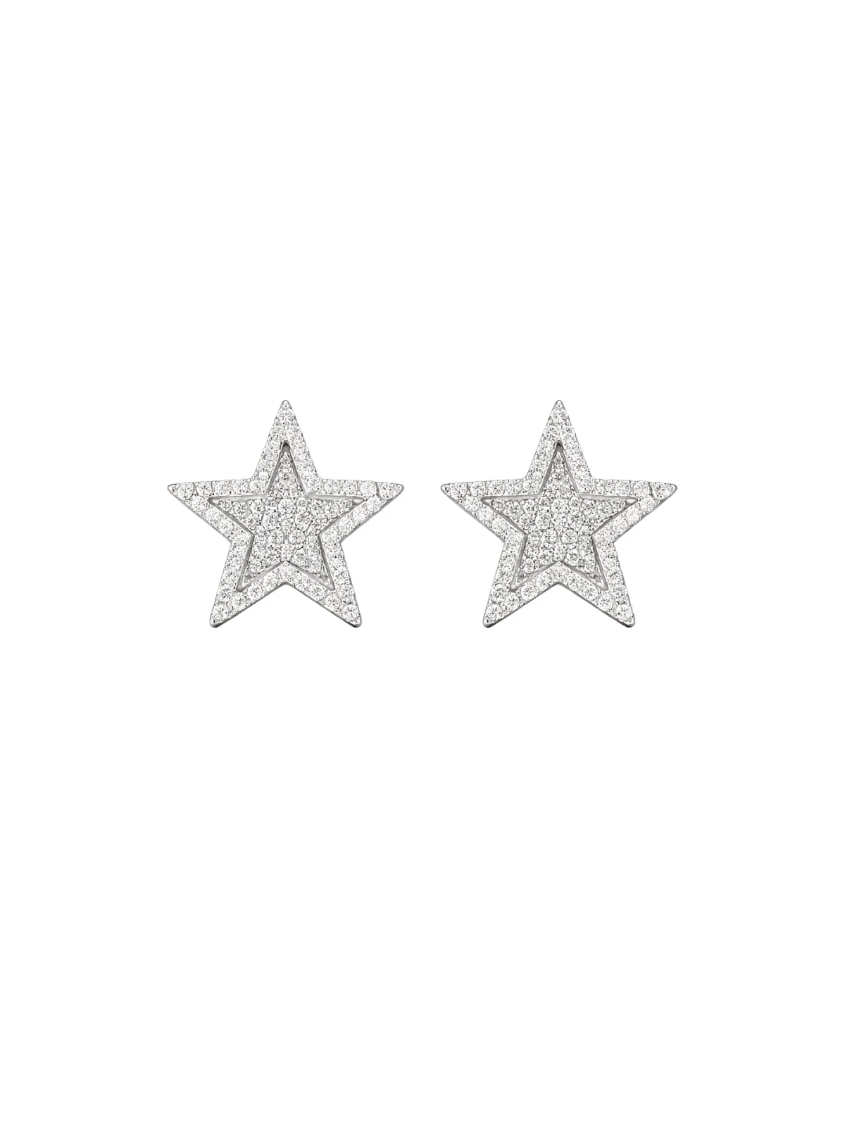 2.10ct Diamond 14K Gold Pave Star Earrings sold by Wish Fine Jewelry
