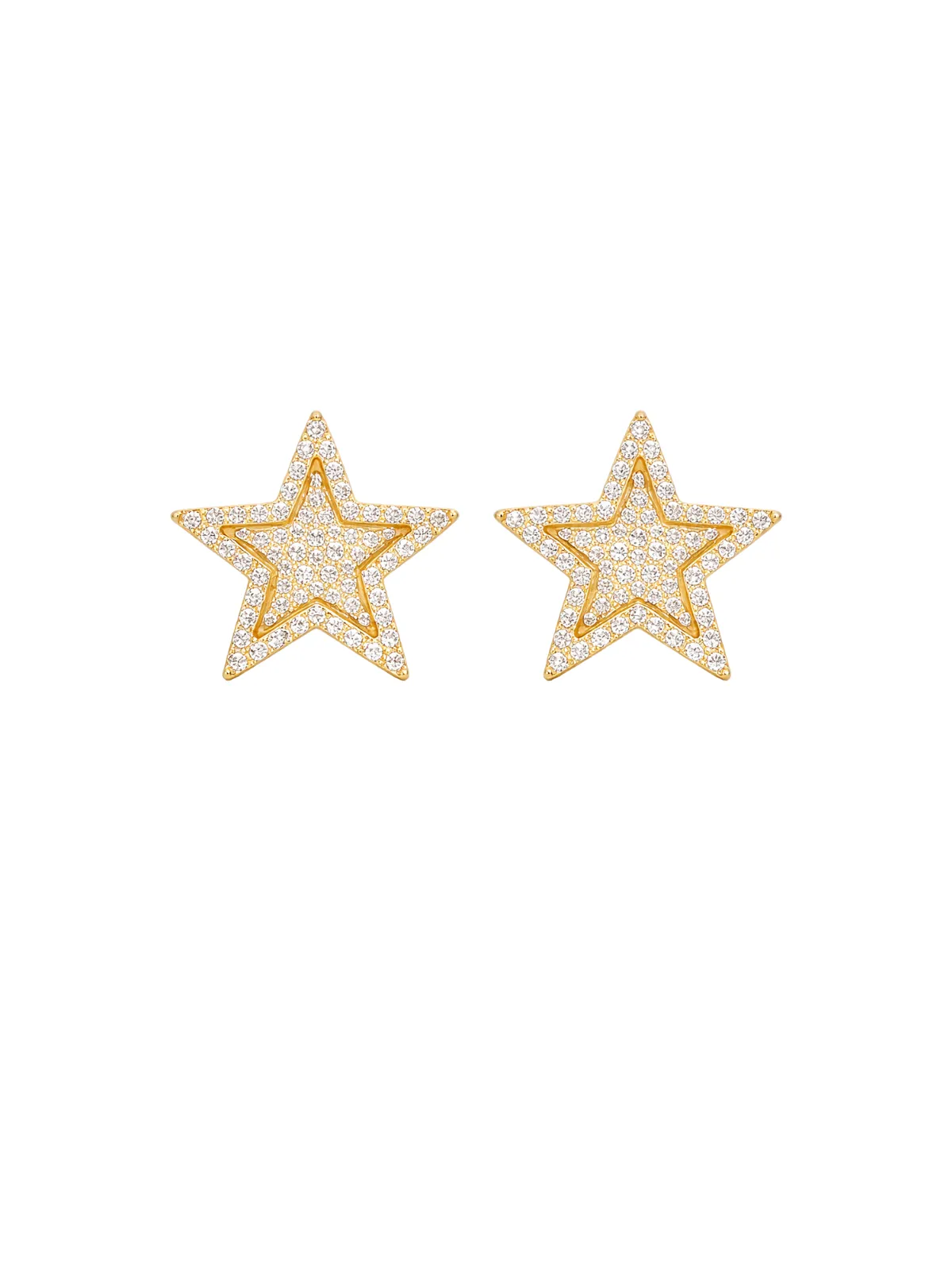 2.10ct Diamond 14K Gold Pave Star Earrings sold by Wish Fine Jewelry product image thumbnail 2