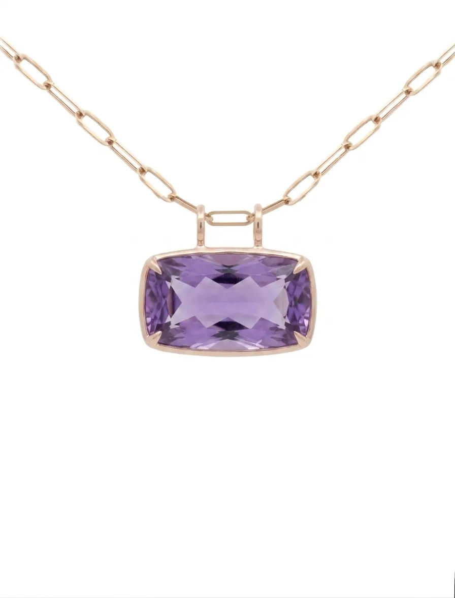 35.92ct Amethyst 18K Gold Statement Pendant sold by Wish Fine Jewelry