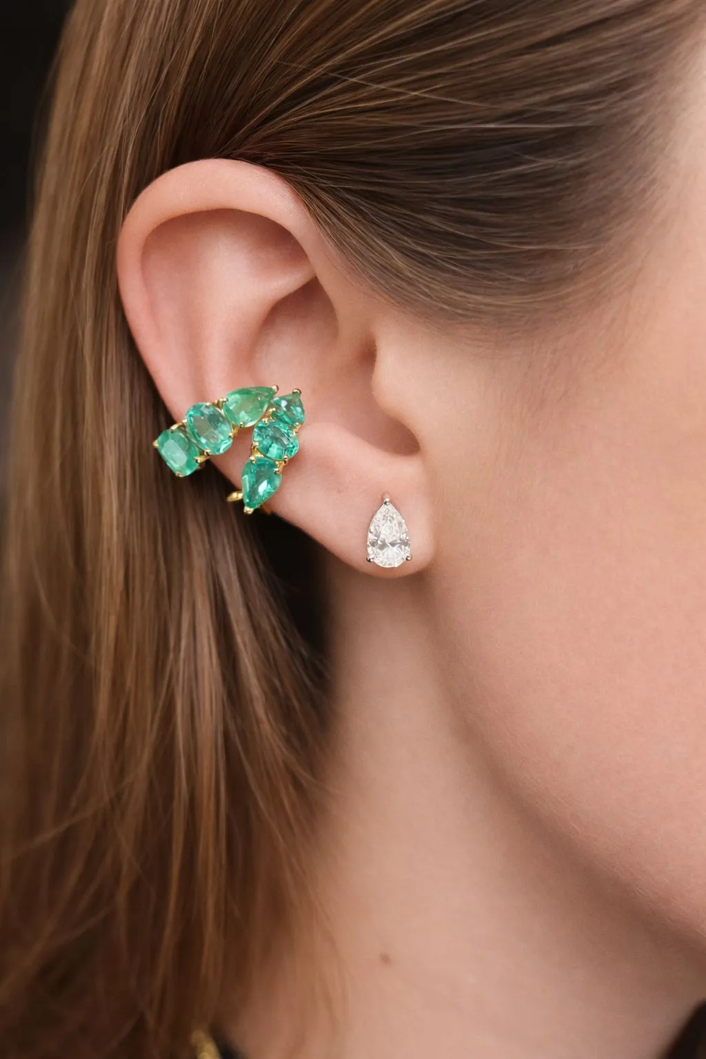 2.01ct Diamond 18K Gold Pear Stud Earrings sold by Wish Fine Jewelry product image thumbnail 2