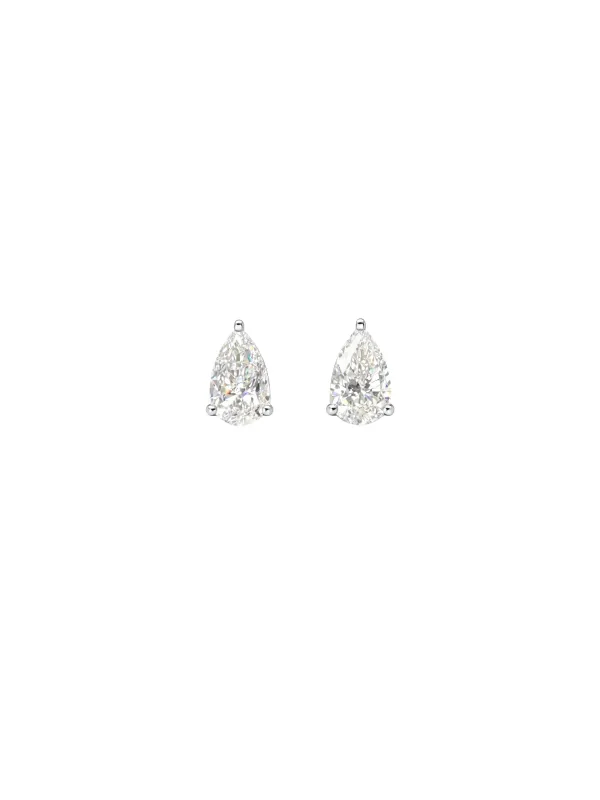2.01ct Diamond 18K Gold Pear Stud Earrings made by Wish Fine Jewelry