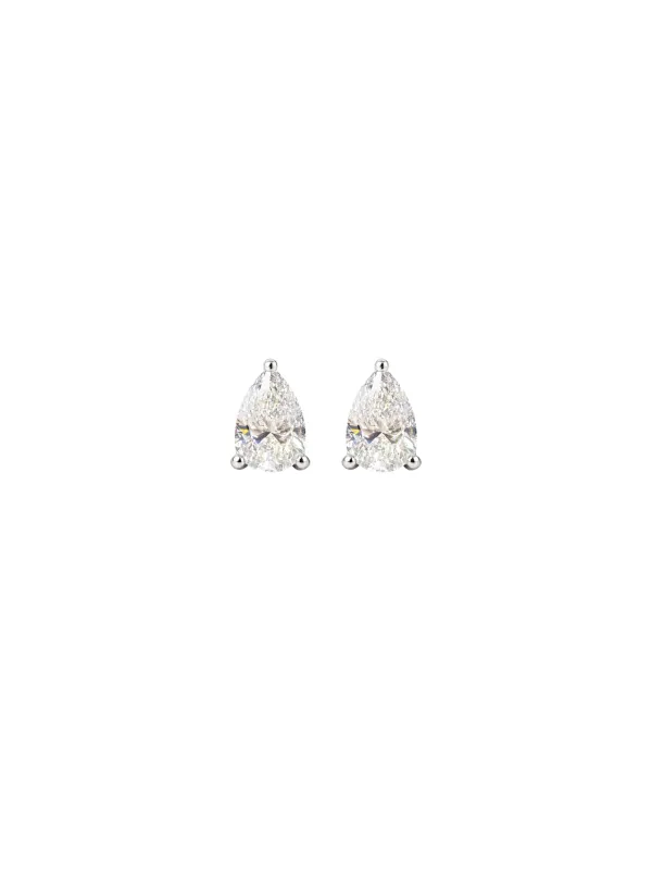 2.09ct Diamond 18K Gold Pear Stud Earrings made by Wish Fine Jewelry