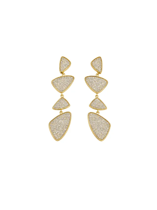 2.30ct Diamond 14K Gold Multi Shape Drop Earrings made by Wish Fine Jewelry