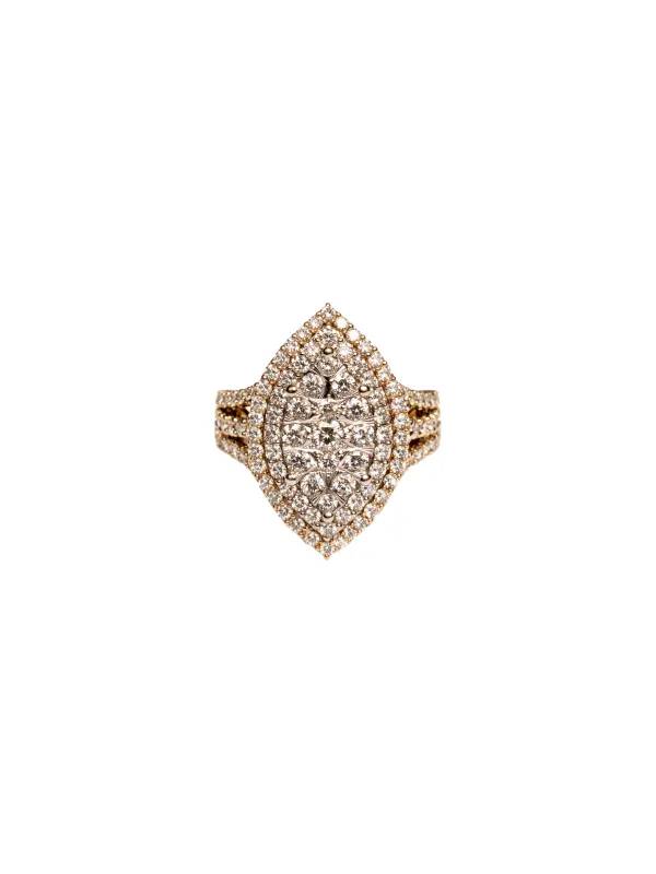 2.00ct Diamond 14K Gold Pear Cocktail Ring made by Wish Fine Jewelry