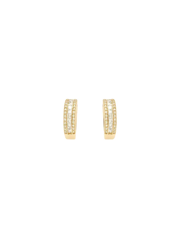 0.64ct Diamond 14K Gold Huggie Earrings made by Wish Fine Jewelry