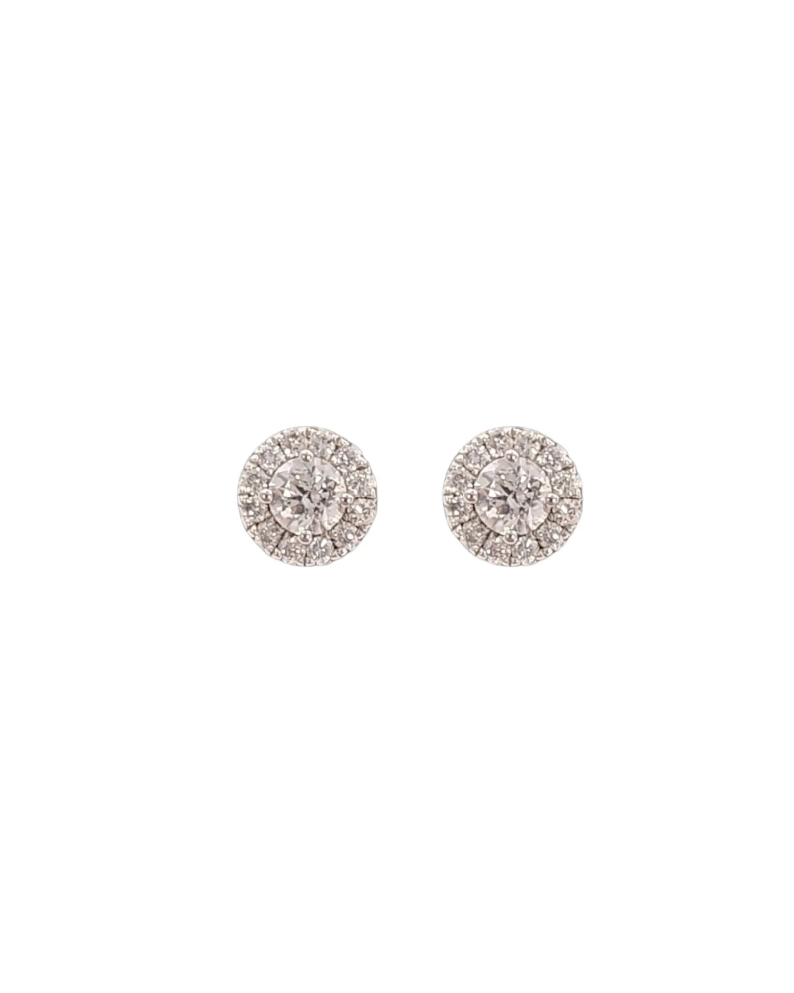 0.94ct Diamond 14K Gold Cluster Stud Earrings sold by Wish Fine Jewelry product image thumbnail 2