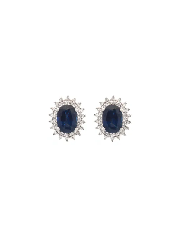 2.08ct Diamond 14K Gold Halo Stud Earrings made by Wish Fine Jewelry
