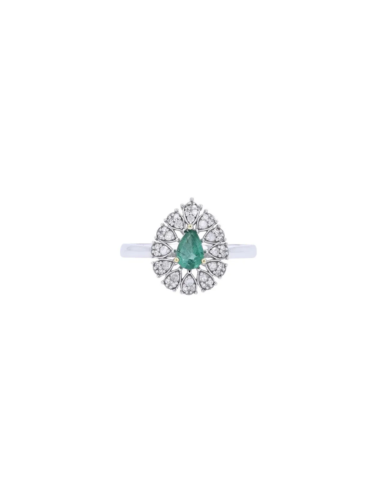 0.70ct Diamond Emerald 14K Gold Vintage Style Ring sold by Wish Fine Jewelry