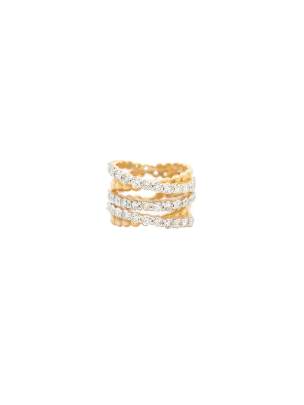 2.63ct Diamond 14K Gold Crossover Ring made by Wish Fine Jewelry