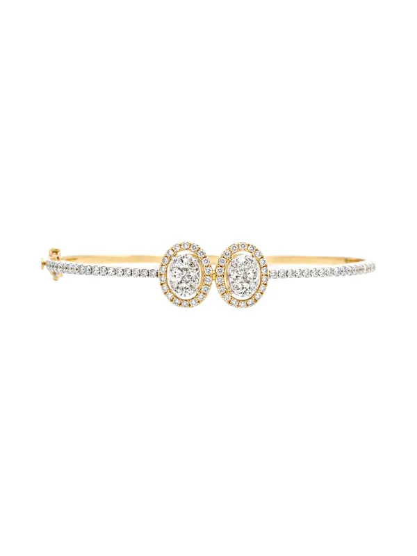 1.40ct Diamond 14K Gold Statement Bangle Bracelet made by Wish Fine Jewelry