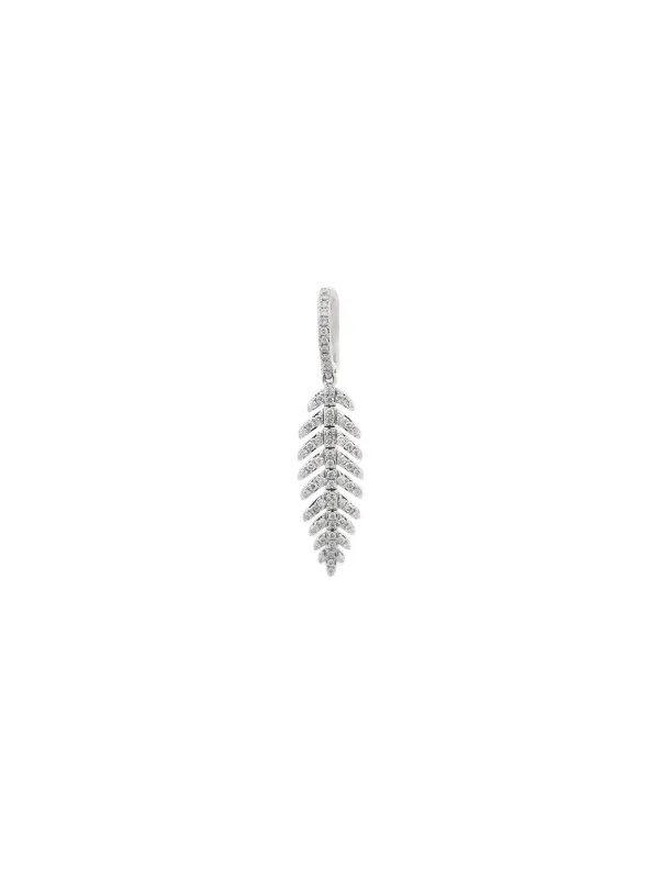 0.45ct Diamond 14K Gold Pave Leaf Dangle Drop One Piece Earrings made by Wish Fine Jewelry