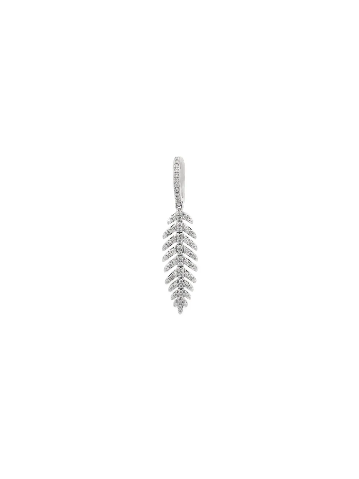 0.45ct Diamond 14K Gold Pave Leaf Dangle Drop One Piece Earrings sold by Wish Fine Jewelry