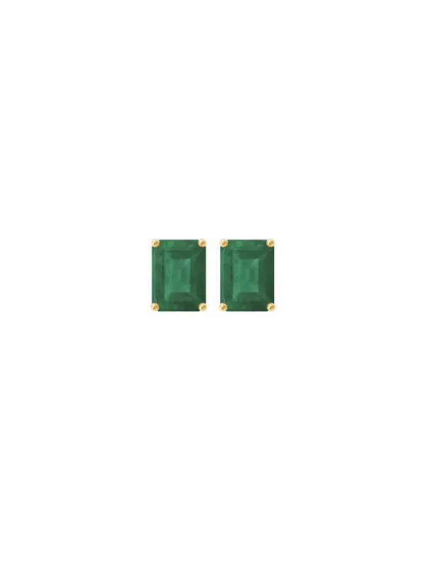 1.00ct Emerald 14K Gold Stud Earrings made by Wish Fine Jewelry