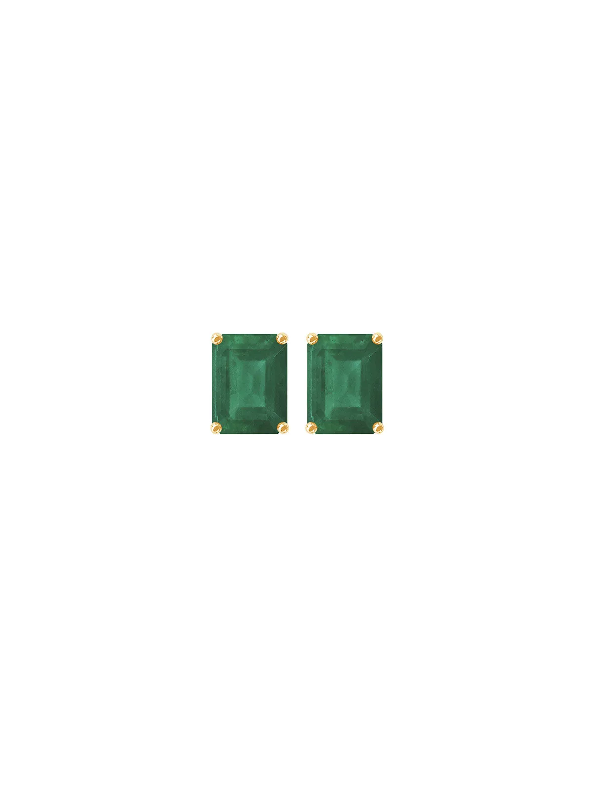 1.00ct Emerald 14K Gold Stud Earrings sold by Wish Fine Jewelry
