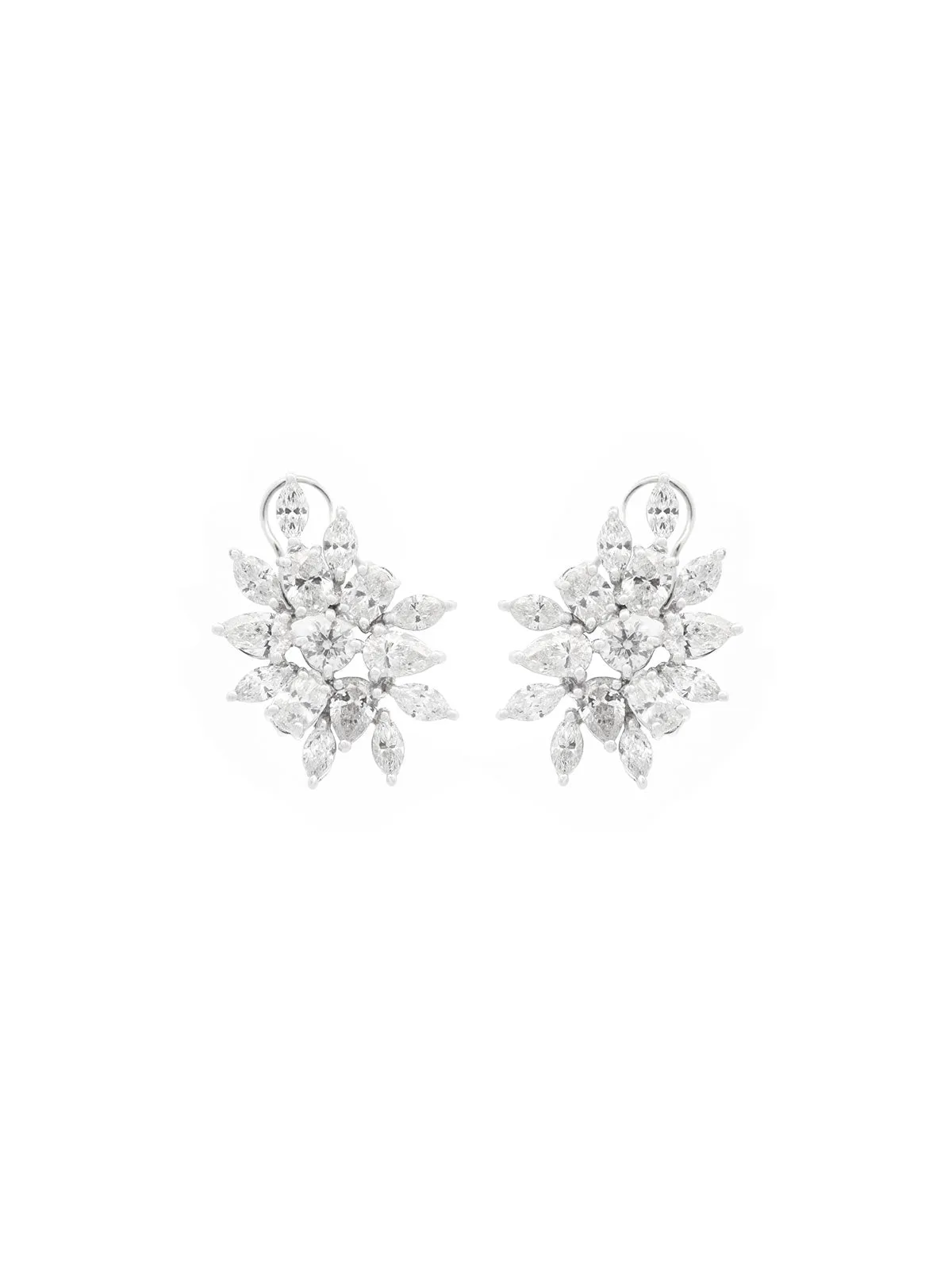 4.31ct Diamond 18K Gold Statement Cluster Earrings sold by Wish Fine Jewelry