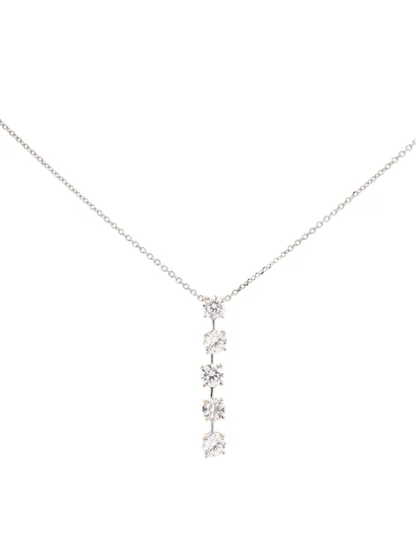 1.34ct Diamond 18K Gold Linear Drop Necklace made by Wish Fine Jewelry
