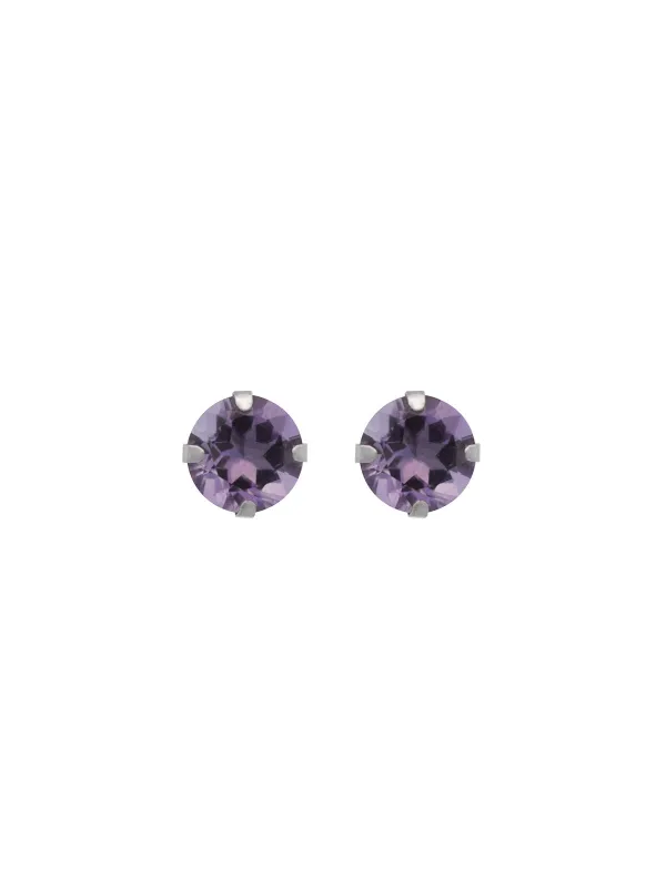 1.50ct Amethyst 14K Gold Round Stud Earrings made by Wish Fine Jewelry