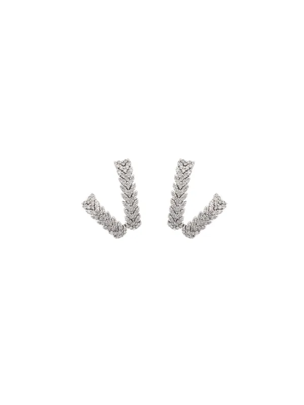 2.06ct Diamond 18K Gold Climber Earrings made by Wish Fine Jewelry
