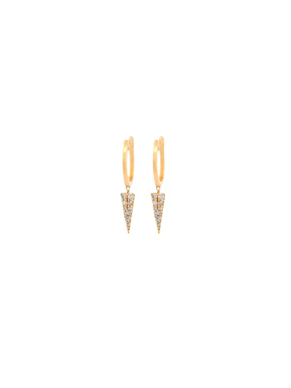 0.26ct Diamond 18K Gold Triangle Dangle Drop Earrings made by Wish Fine Jewelry
