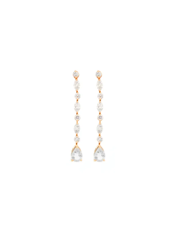 1.08ct Diamond 18K Gold Dangle Drop Earrings made by Wish Fine Jewelry