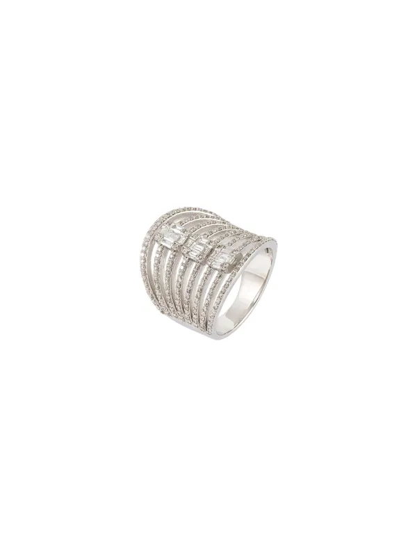 1.35ct Diamond 18K Gold Shield Ring made by Wish Fine Jewelry