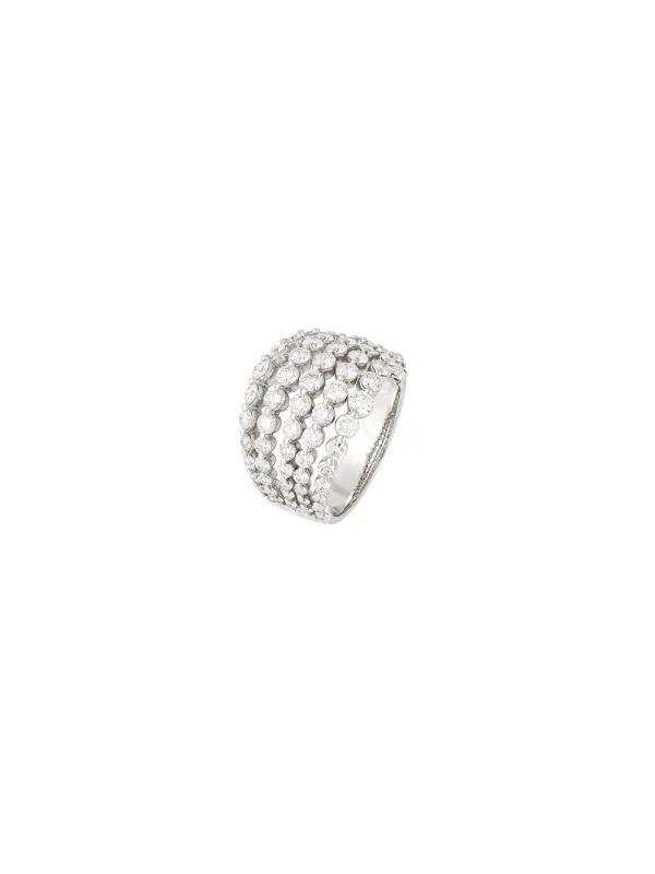 2.79ct Diamond 18K Gold Multi Row Ring made by Wish Fine Jewelry