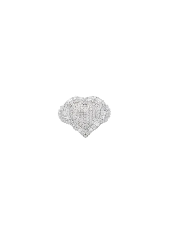 1.45ct Diamond 14K Gold Heart Pave Statement Ring made by Wish Fine Jewelry