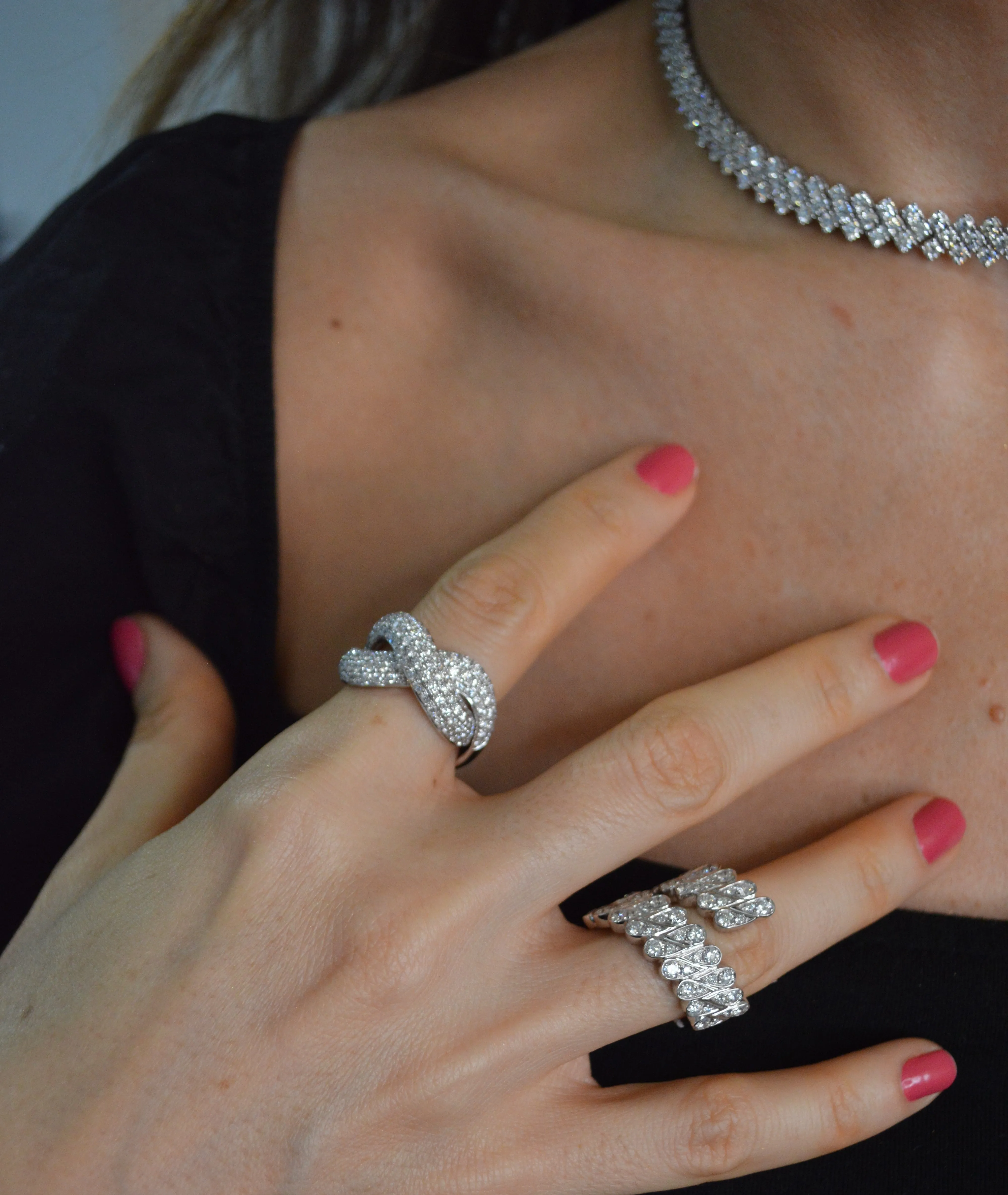 1.60ct Diamond 18K Gold Pave Bypass Ring sold by Wish Fine Jewelry product image thumbnail 2