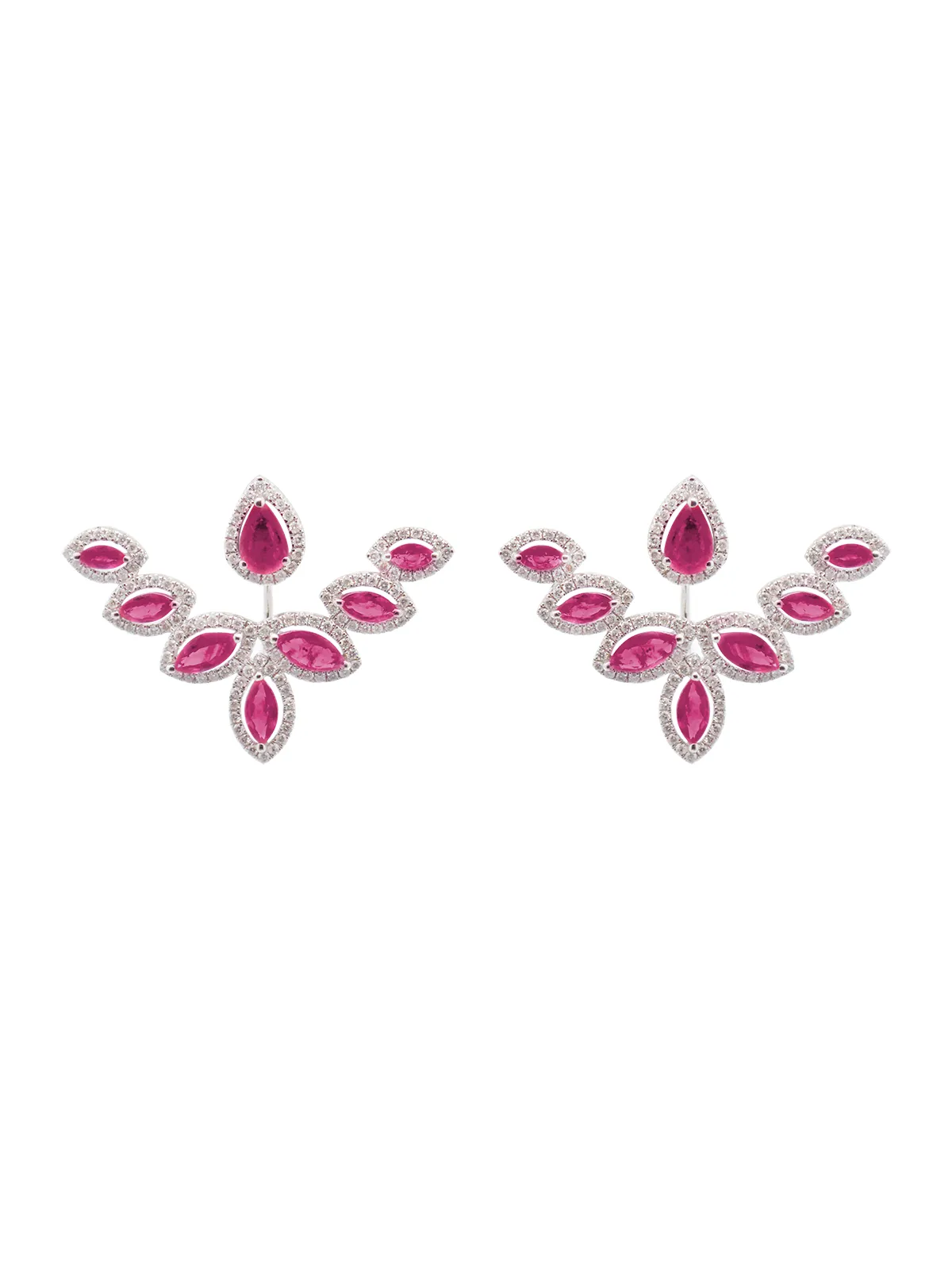 4.14ct Diamond Ruby 18K Gold Day & Night Earrings sold by Wish Fine Jewelry