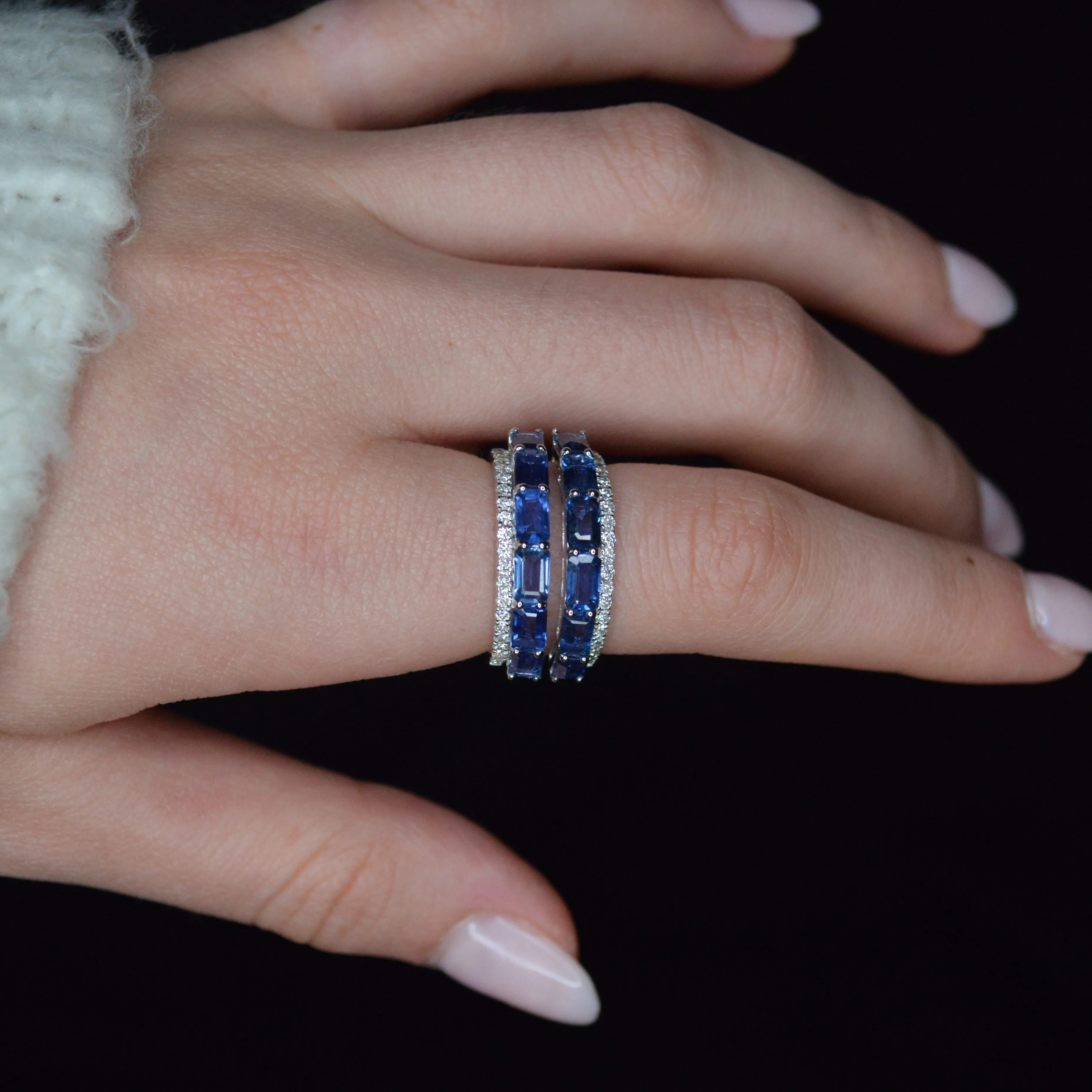 4.36ct Diamond Sapphire 18K Gold Two Ways Ring sold by Wish Fine Jewelry product image thumbnail 3
