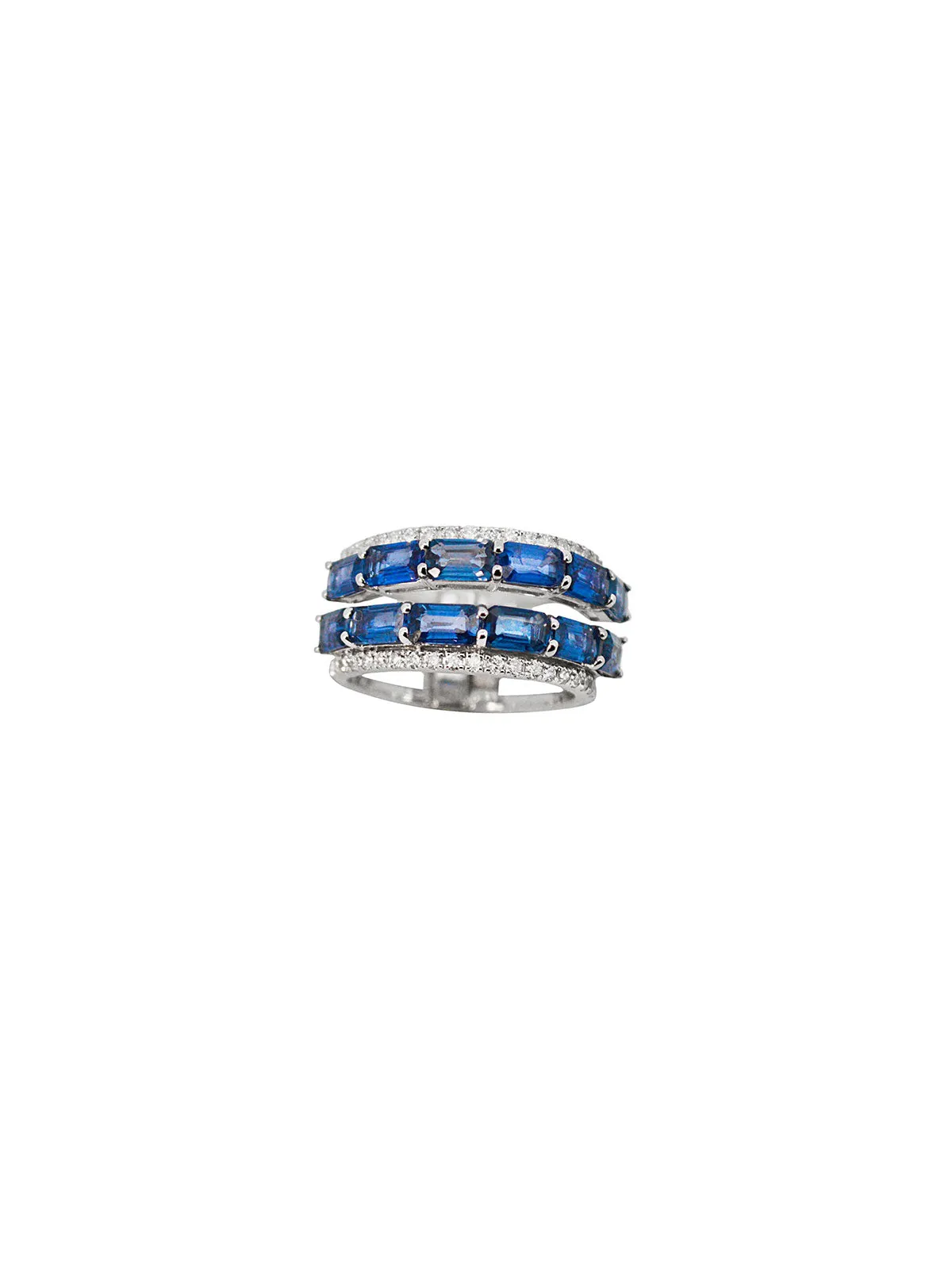 4.36ct Diamond Sapphire 18K Gold Two Ways Ring sold by Wish Fine Jewelry
