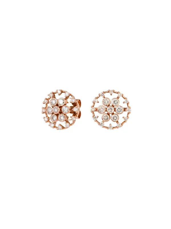 0.94ct Diamond 18K Gold Open Cut Stud Earrings made by Wish Fine Jewelry