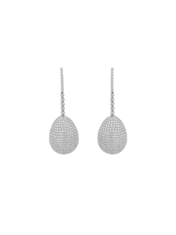 27.00ct Diamond 18K Gold Dangle Drop Earrings made by Wish Fine Jewelry