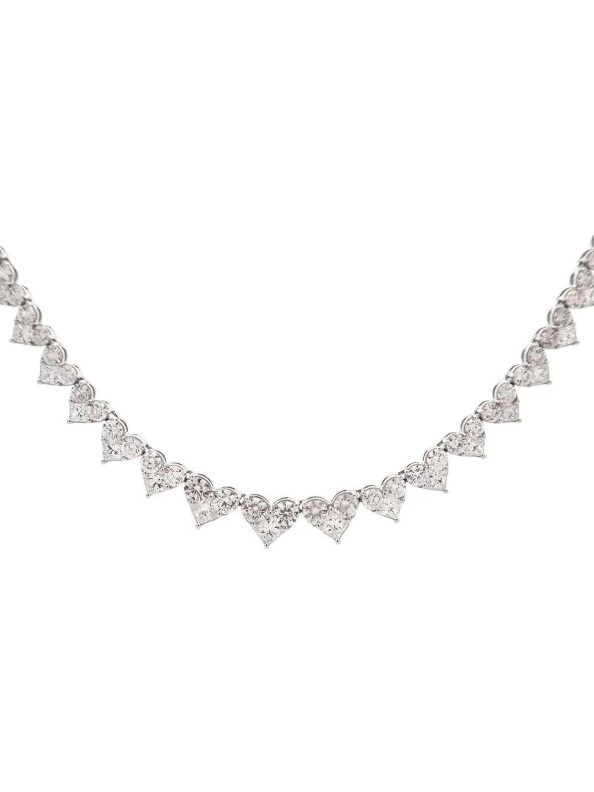 14.64ct Diamond 18K Gold Heart Tennis Necklace sold by Wish Fine Jewelry