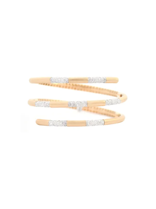 1.46ct Diamond 14K Gold Spiral Bracelet made by Wish Fine Jewelry